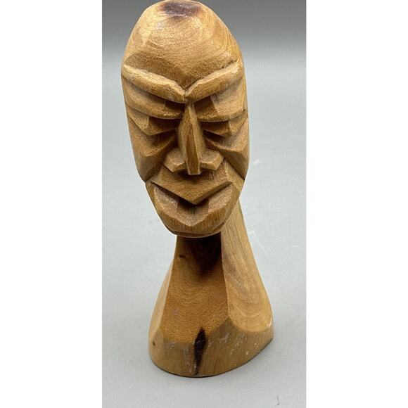 Hand Carved Totem Style Tiki Albuquerque NM Light Wood Matte Finish 7 Inches - Picture 1 of 8